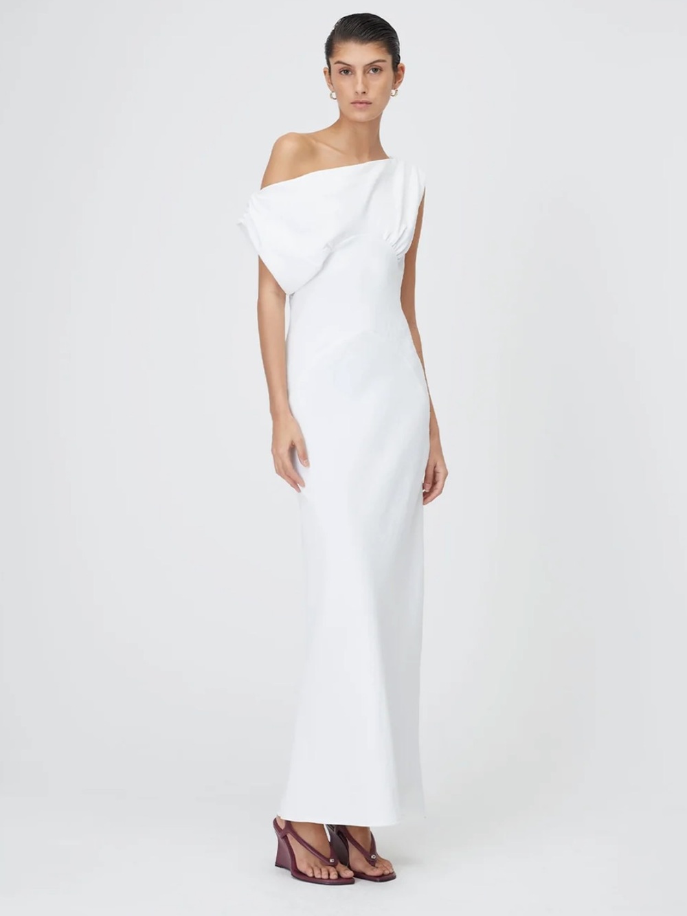 White One-Shoulder Maxi